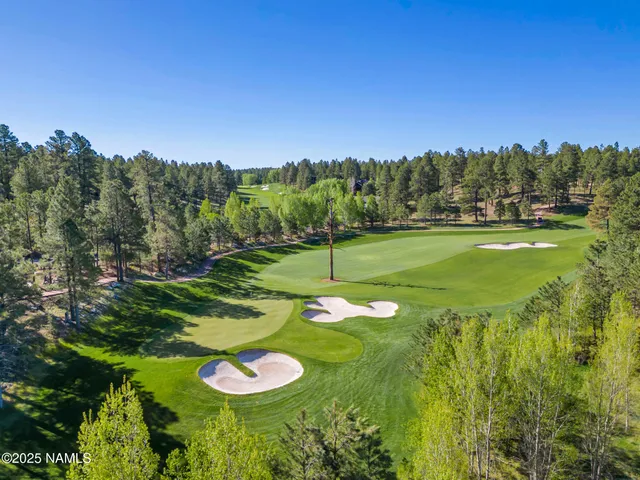 a swimming pool with trees in the background