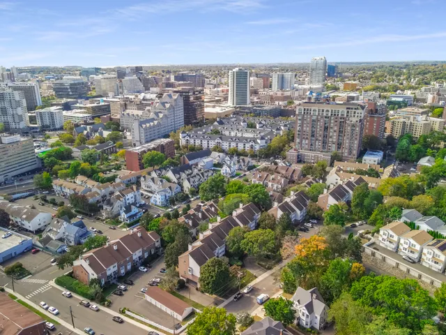 an aerial view of city