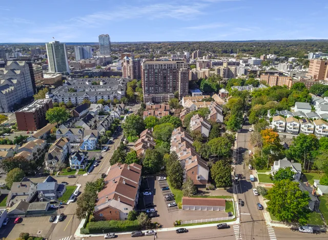 an aerial view of multiple house