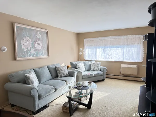 a living room with furniture and a couch