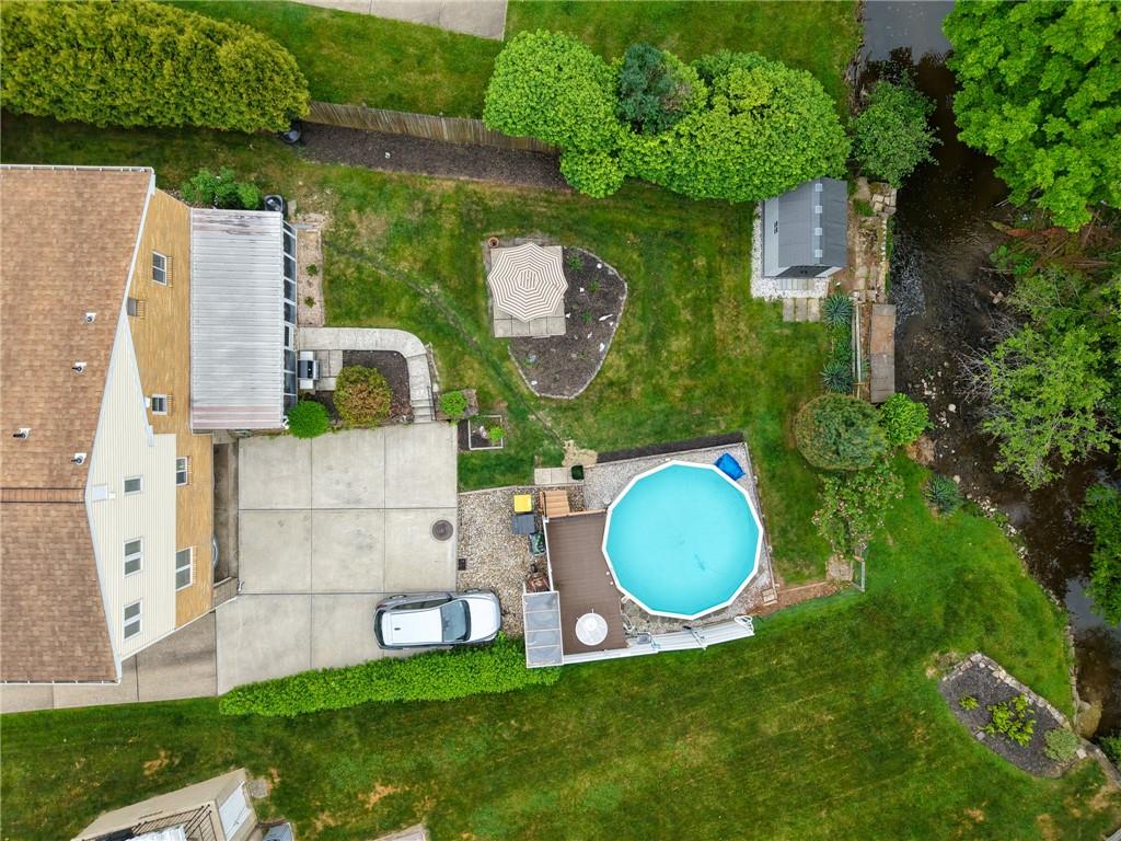 223 Amity Road Glenshaw, PA 15116 - Photo 3 of 42 View of the Swimming Pool, Patio, Yard and large driveway