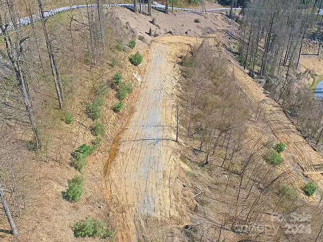 a view of a city with lush green forest