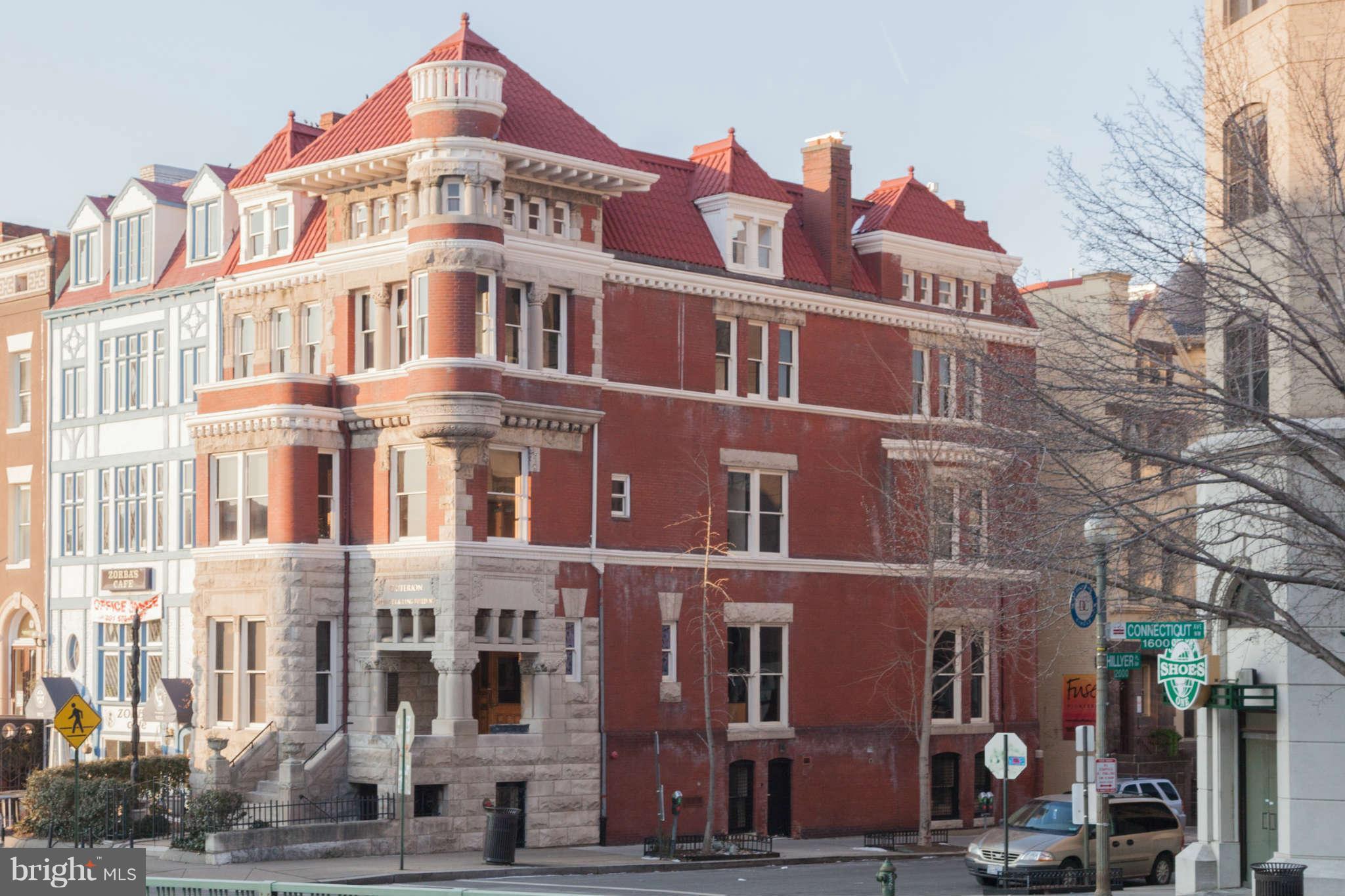 a front view of a building