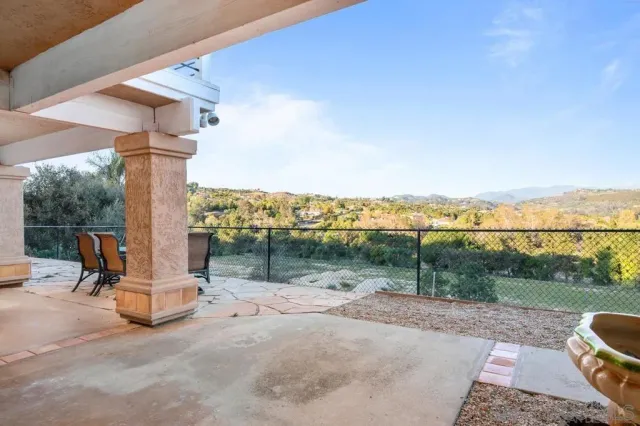 a view of a park with iron stairs