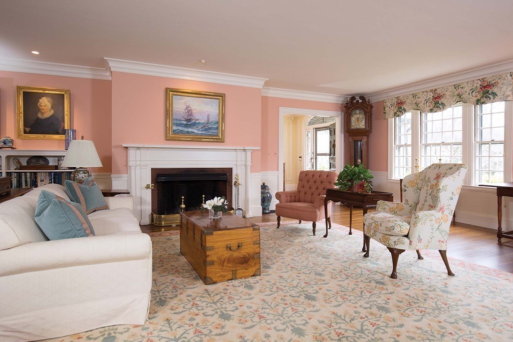 65 Suffolk Road Newton, MA 02467 - Photo 5 of 17 a living room with furniture and a fireplace