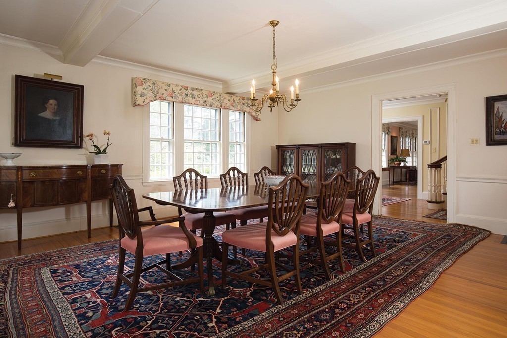 65 Suffolk Road Newton, MA 02467 - Photo 9 of 17 a view of a dining room with furniture window and wooden floor