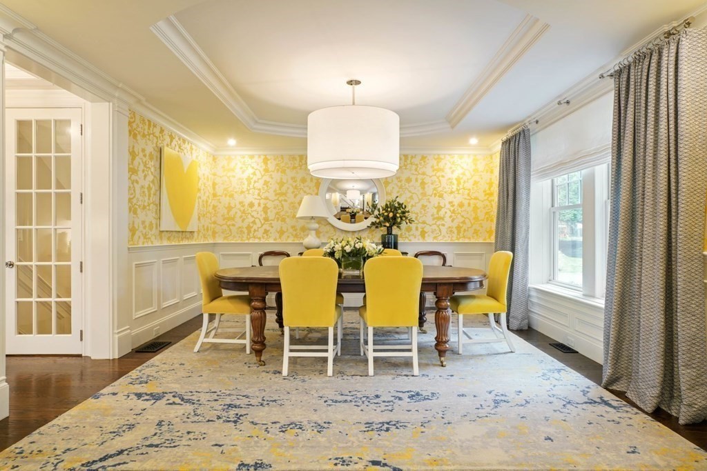 64 Cartwright Road Needham, MA 02492 - Photo 7 of 40 a view of a dining room with furniture and wooden floor