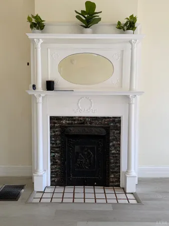 a close view of fireplace