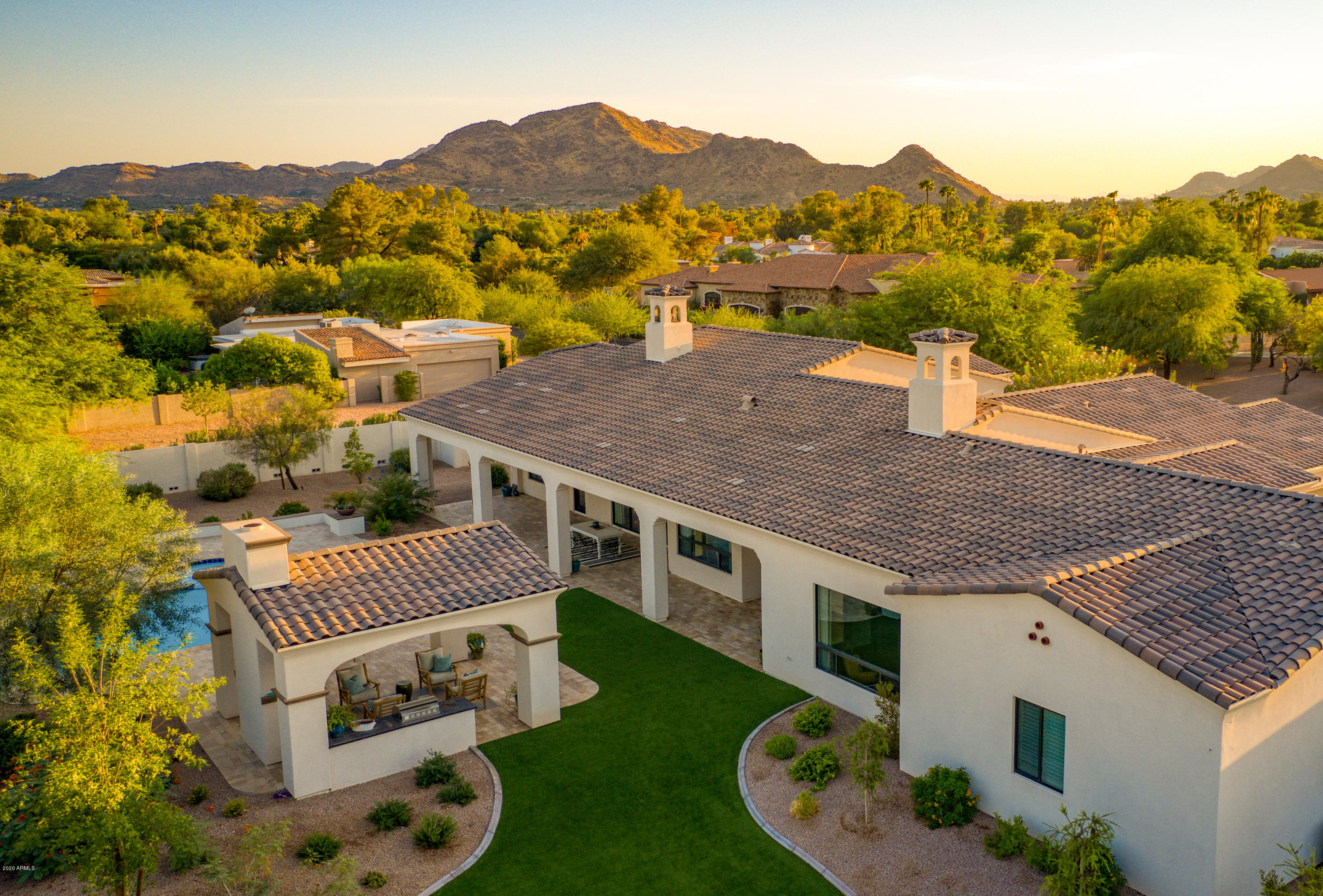 9335 Morning Glory Road Paradise Valley, AZ 85253 - Photo 2 of 82 Rear Elevation Drone View