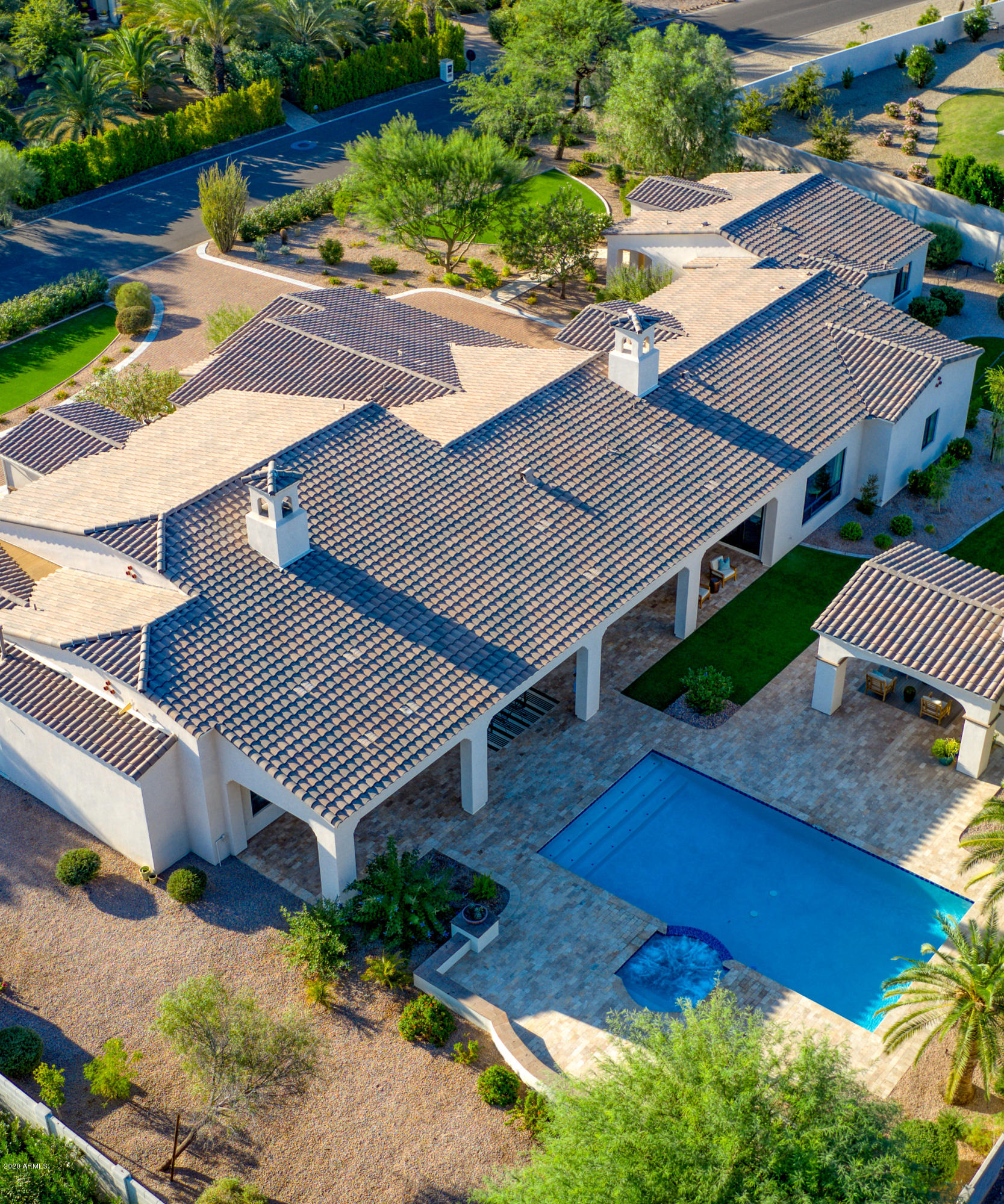9335 Morning Glory Road Paradise Valley, AZ 85253 - Photo 63 of 82 Rear Elevation Drone View