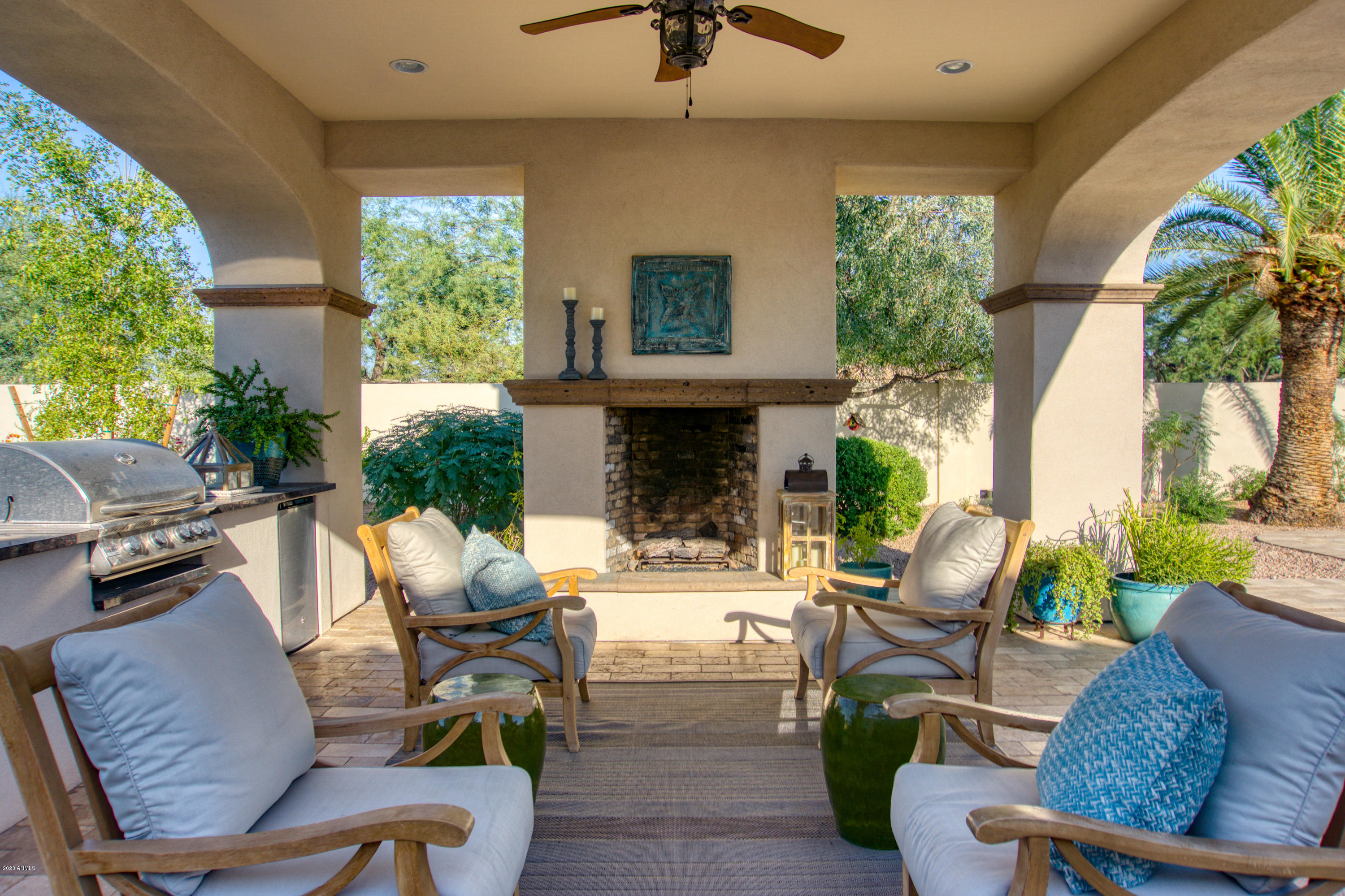 9335 Morning Glory Road Paradise Valley, AZ 85253 - Photo 73 of 82 Cabana Grilling Station and Fireplace