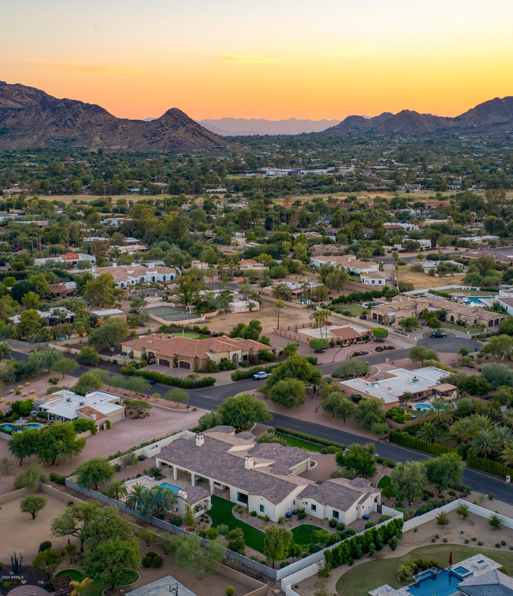 9335 Morning Glory Road Paradise Valley, AZ 85253 - Photo 82 of 82 Area Sunset Drone View