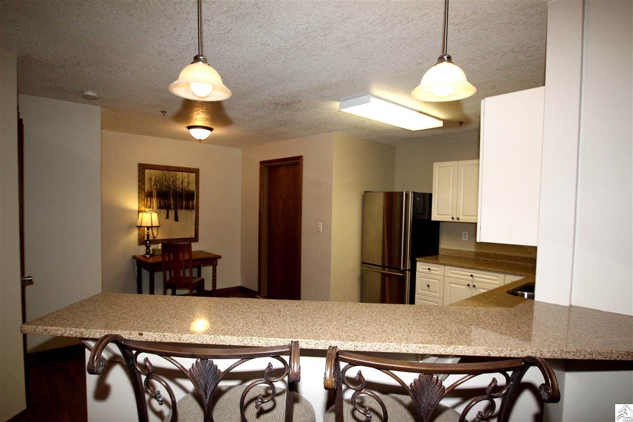 Stainless appliances and breakfast bar