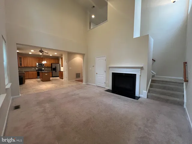 a view of a livingroom with a fireplace
