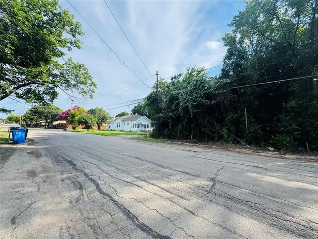 a view of path and green space