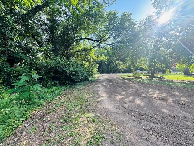 a view of outdoor space with trees all around