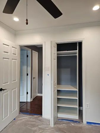 a view of entryway with wooden floor