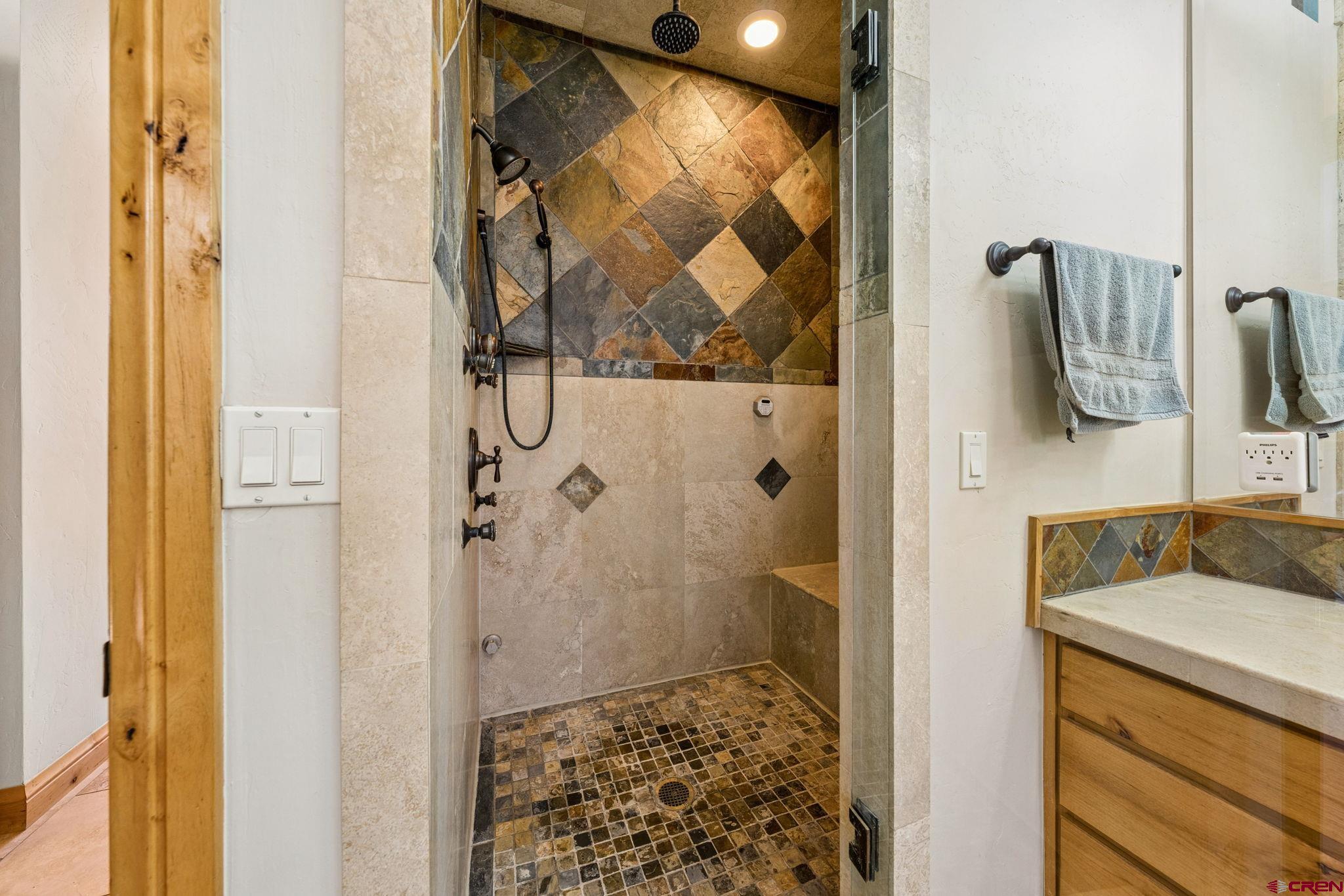 70 Clear Creek Loop Durango, CO 81301 - Photo 18 of 35 a bathroom with a shower and a sink