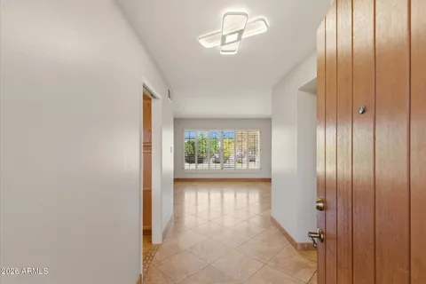 an aerial view of a house with a garden