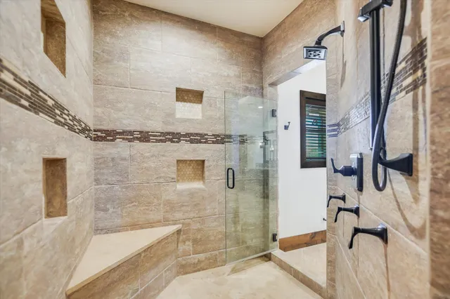 a bathroom with a shower