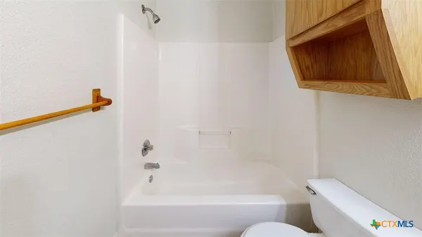 a bathroom with a toilet and a bathtub