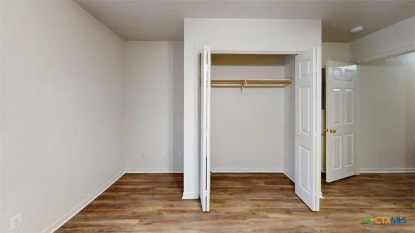 a view of wooden door