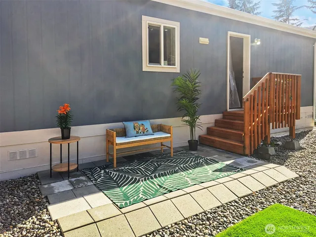 a outdoor space with a couch