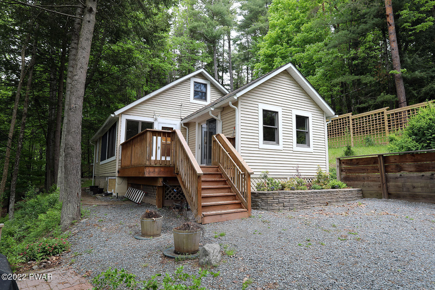 22 Elbert Behling Road Beach Lake, PA 18405 - Photo 1 of 27 Exterior with large deck