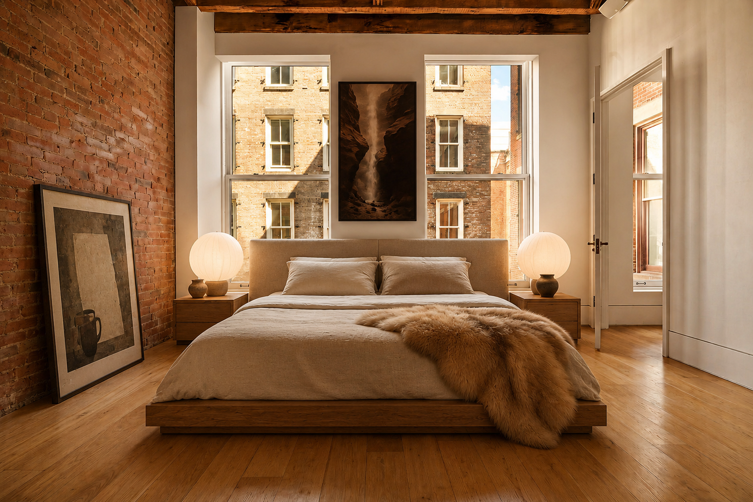 62 Wooster Street, Unit 4 Manhattan, NY 10010 - Photo 9 of 13 a bedroom with a bed and wooden floor