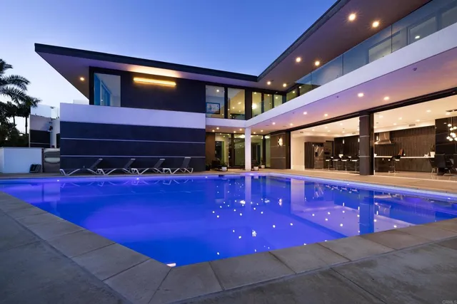 a view of a dresser and a mirror