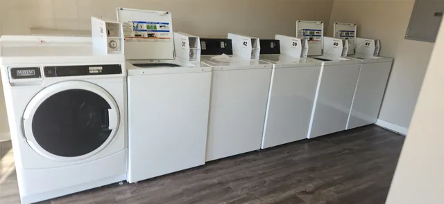 a view of room with window and stairs