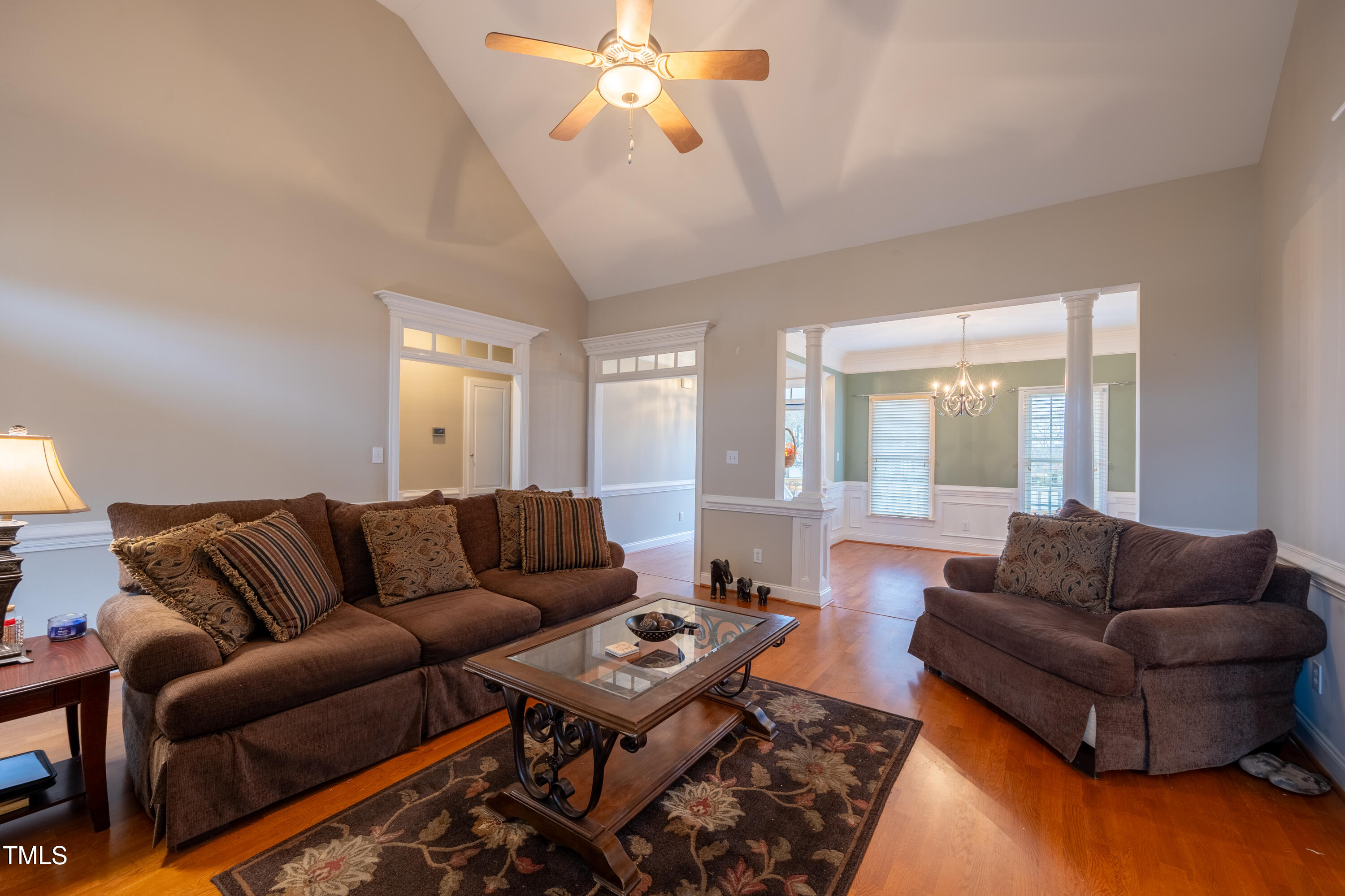 5148 Nowell Road Sims, NC 27880 - Photo 11 of 49 a living room with furniture a couch and a chandelier