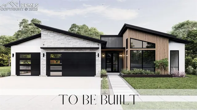 a view of a brick house with a large windows