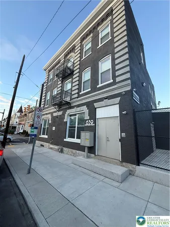 a front view of a building