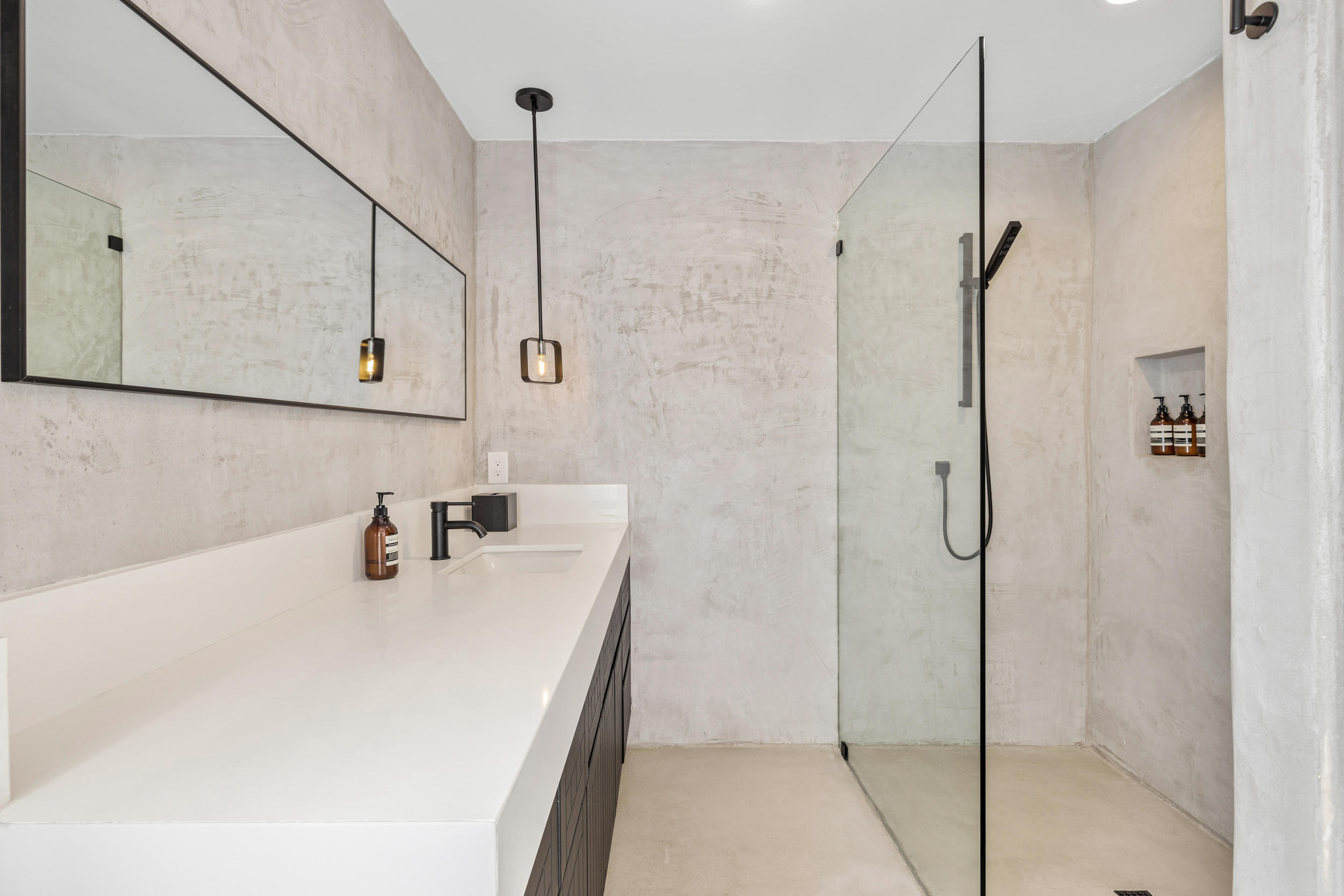 594 West Stevens Road, Unit A Palm Springs, CA 92262 - Photo 107 of 133 a bathroom with a sink and a shower