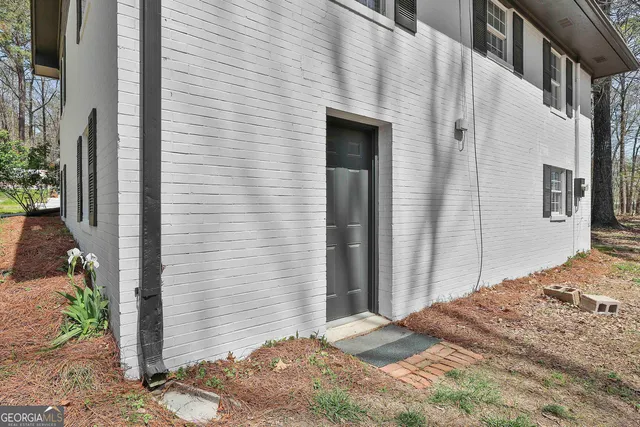 a view of a black gate