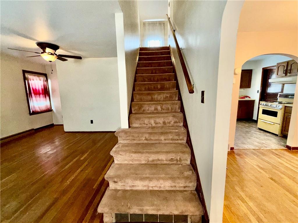 306 Cleveland Street Kittanning, PA 16201 - Photo 2 of 24 a view of an entryway with wooden floor and stairs
