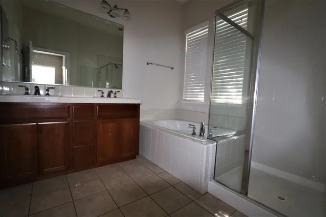 a bathroom with a sink a vanity and mirror