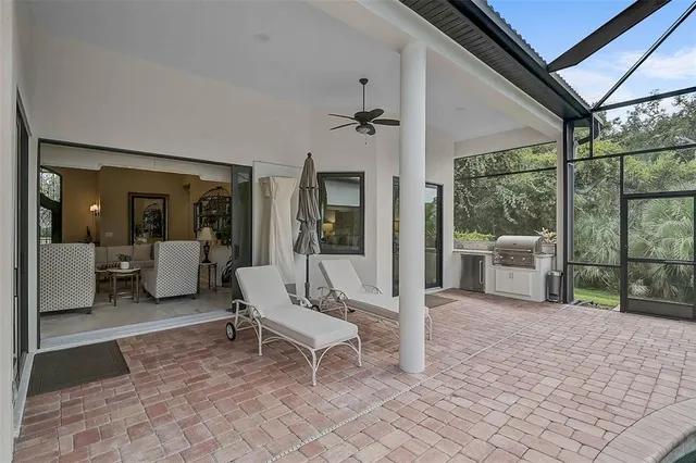 a view of a golf course with a garden