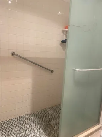 a bathroom with a shower