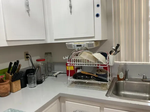 a close view of sink and tap