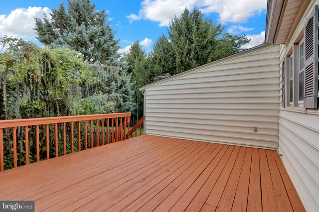 a view of a wooden deck