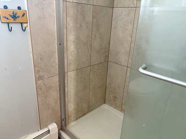 a bathroom with a shower