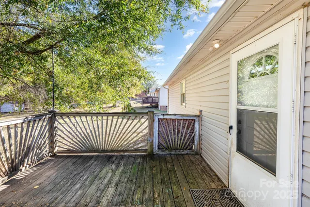 a view of a wooden deck