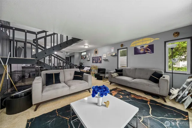 a living room with furniture