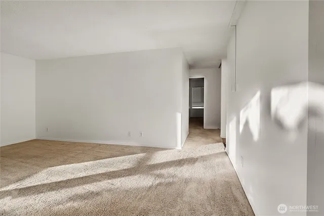 a view of a room with an empty space