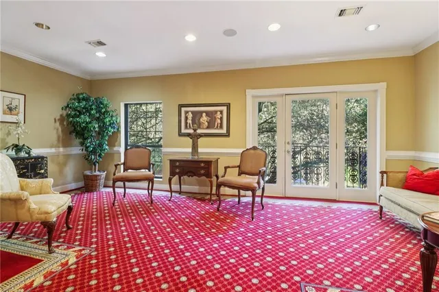 a view of backyard with green space