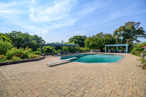 a outdoor view with a sitting space