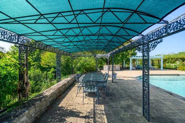 a outdoor view with a sitting space