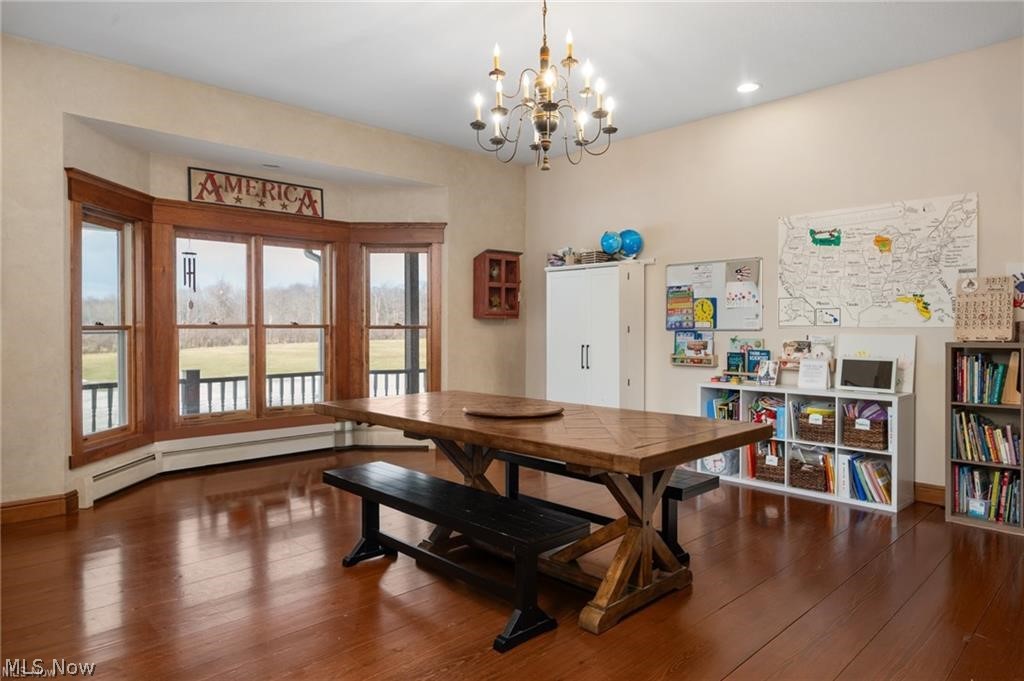 9419 Robinson Road Chardon, OH 44024 - Photo 6 of 49 Spacious room featuring rich wood-finish flooring and a multi-pane bay window with natural wood trim